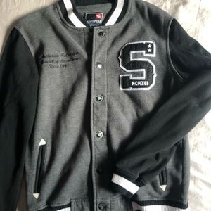 Men’s Varsity Jacket - Black/Charcoal